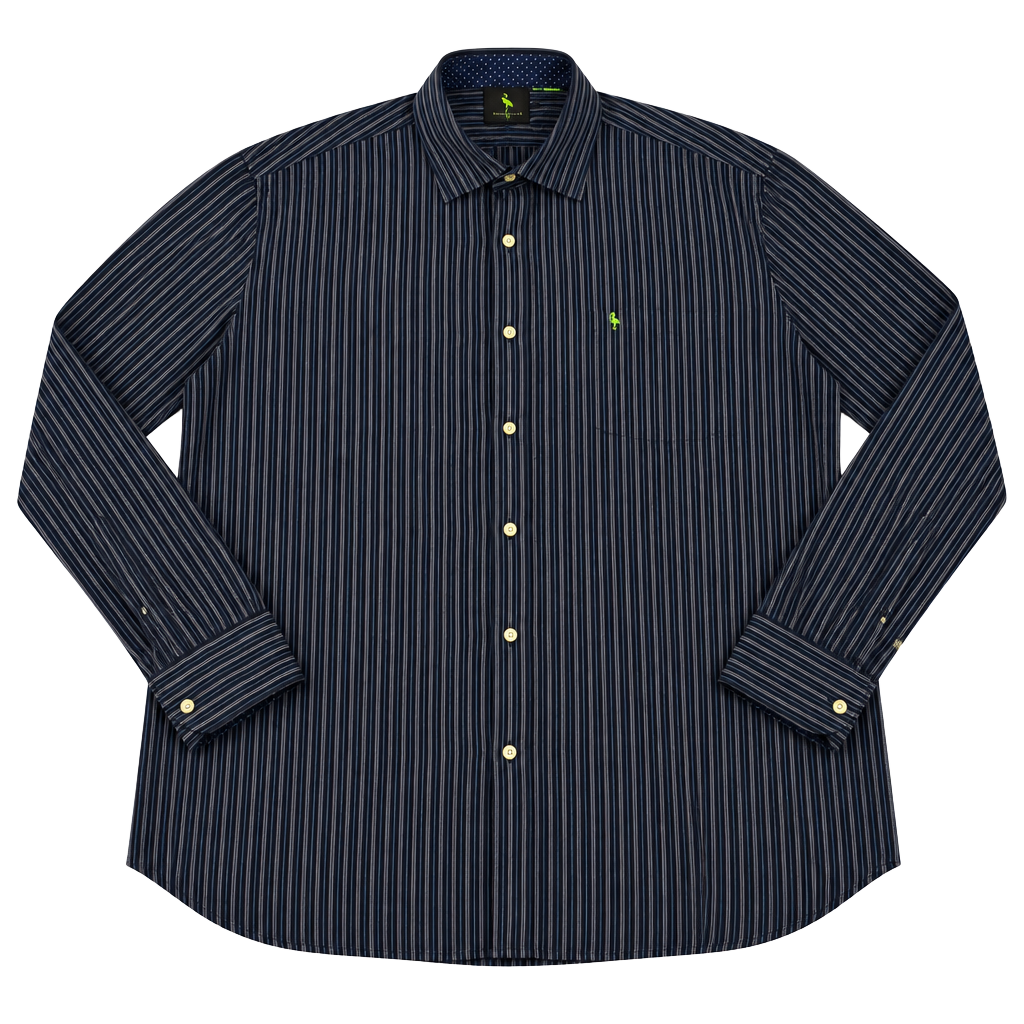 TAILORBYRD Men's Striped 100% Cotton Button-Front Dress Shirt XL 34/35 1