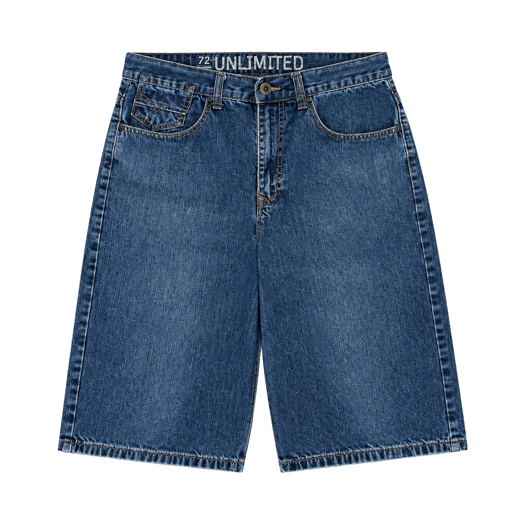 Ecko Unlimited Baggy Denim Shorts W32 Blue Vintage 1