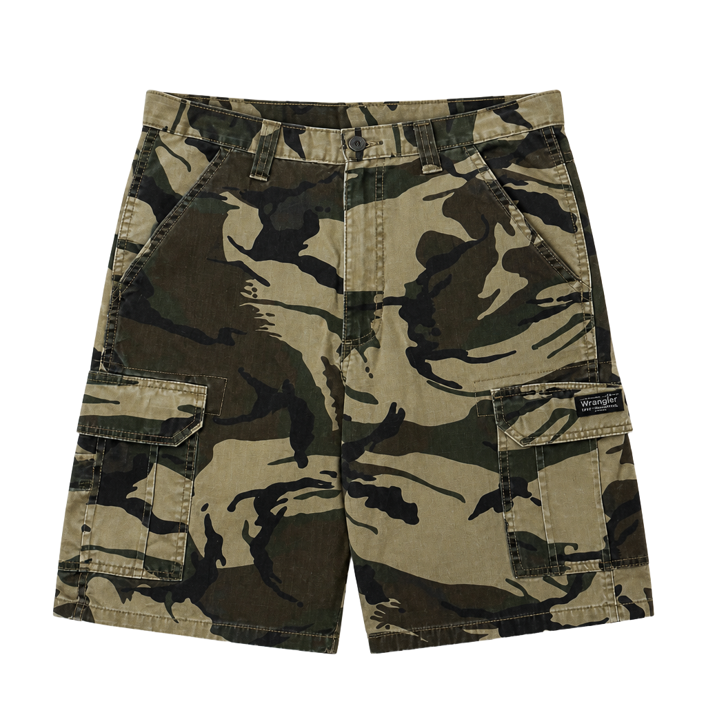 Wrangler Camo Cargo Shorts Green Camouflage 1