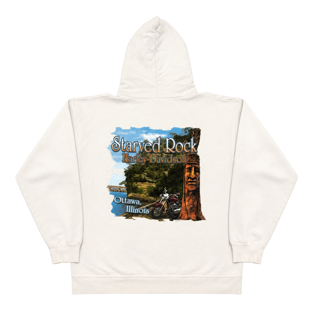 Harley Davidson Starved Rock Hoodie Size M White 1
