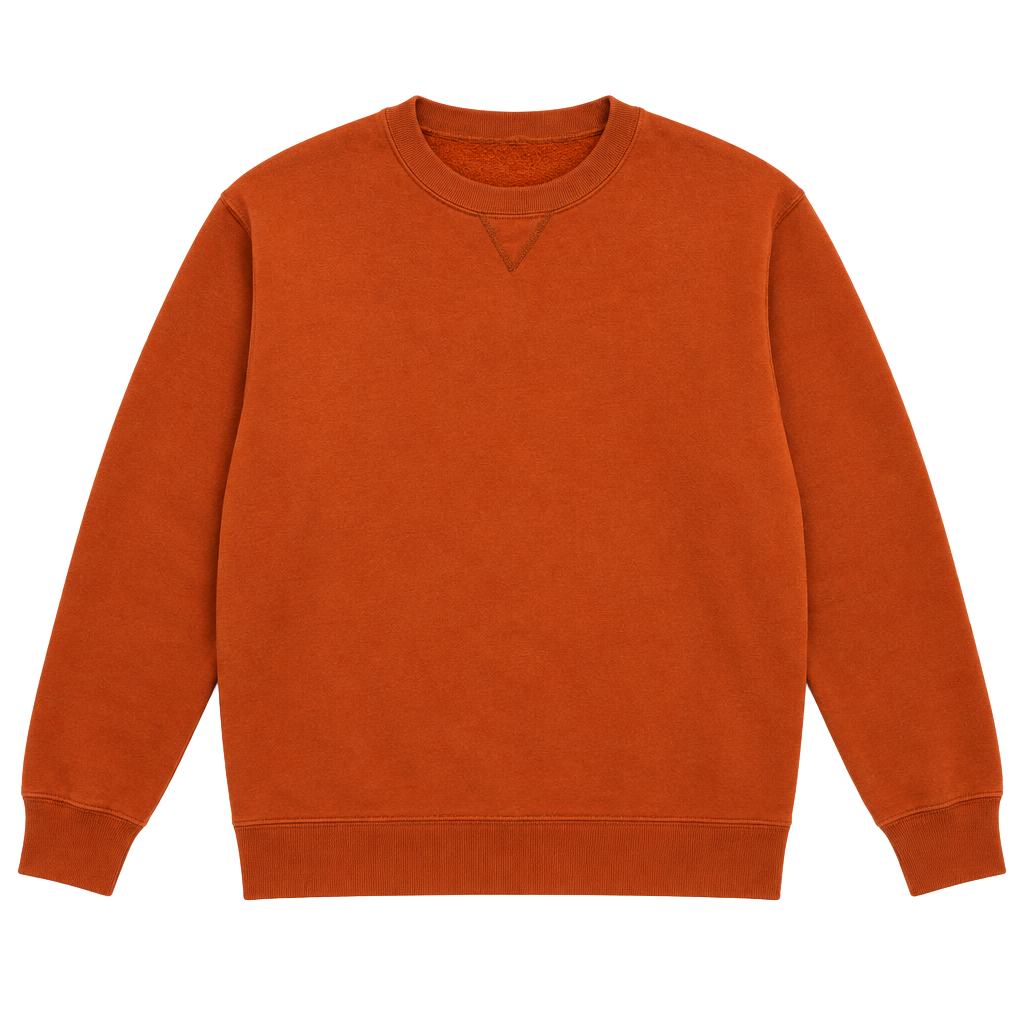 Russell Athletic V-Inset Sweatshirt Size L Rust Orange Fleece 1