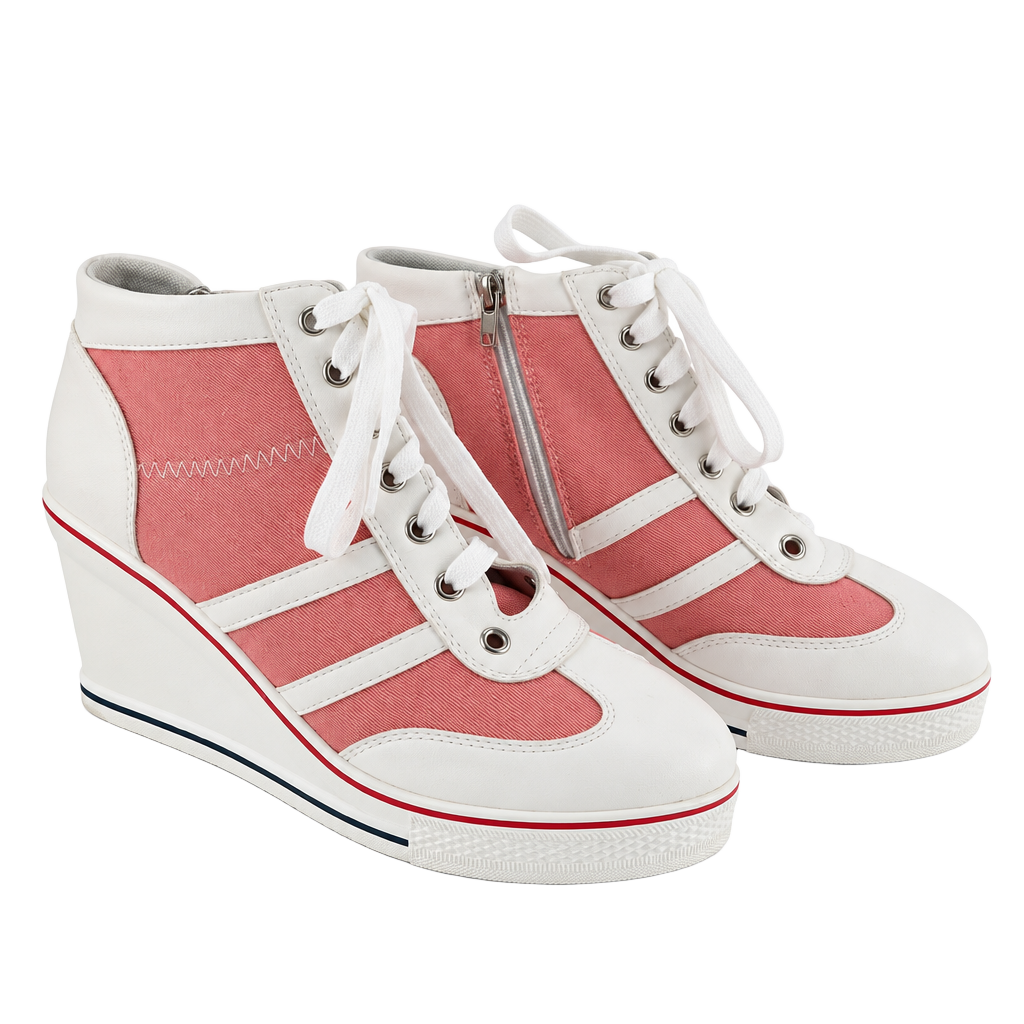 Unbranded Wedge Sneakers Size 41 Pink White 1