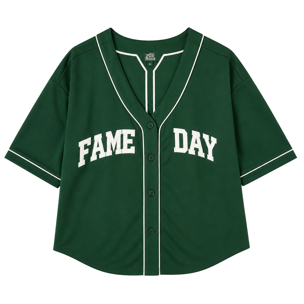 Wild Fable Game Day Button-Front Baseball Jersey Size 3x Green 1