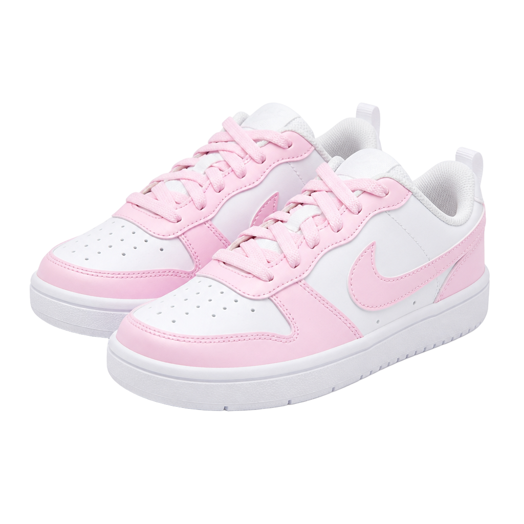 Nike Court Borough Low Recraft Size 7Y White Pink Foam Sneakers 1