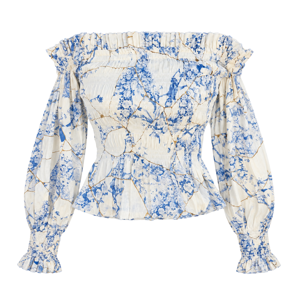 AllSaints Off The Shoulder Floral Print Blouse 1