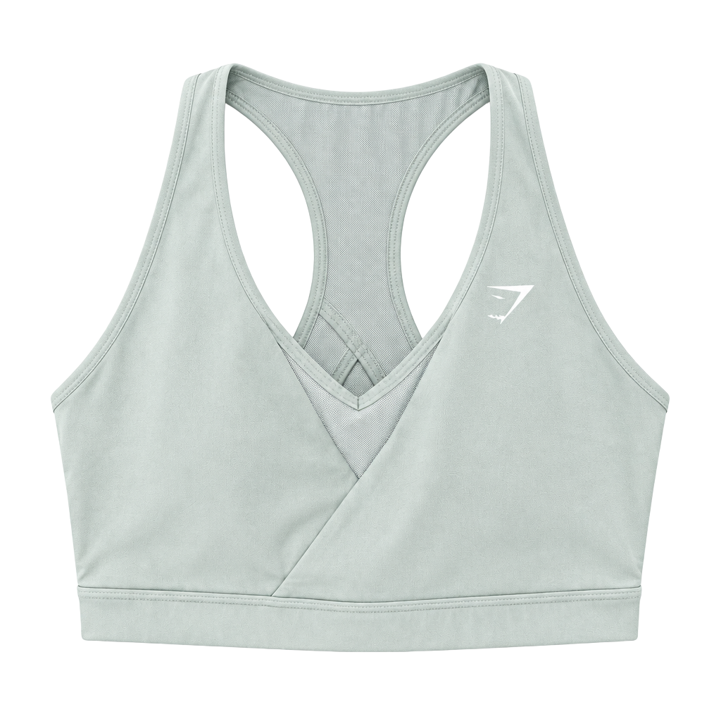 Gymshark Crossover Sports Bra Sage Green 1