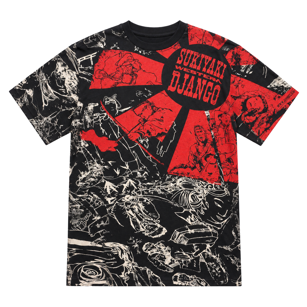 Vtg Sukiyaki Western Django T-Shirt All Over Print Graphic Tee 1