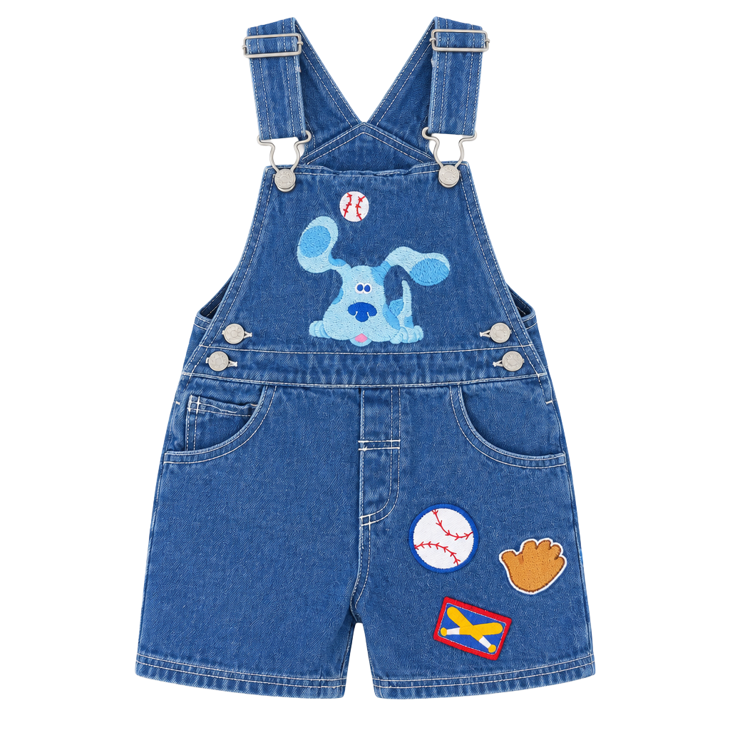 Nickelodeon Blue's Clues Overalls Size 3T Embroidered Denim Bib 1