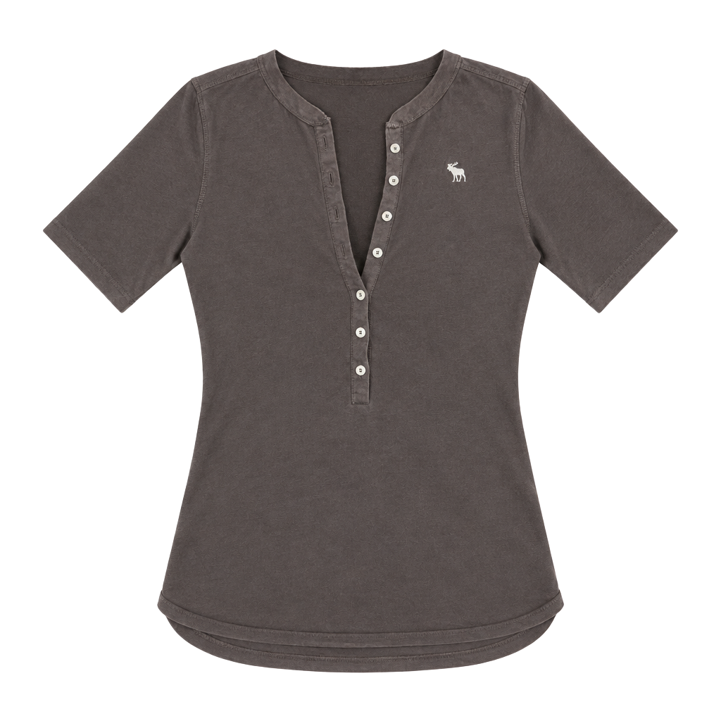 Y2K Ezra Fitch by Abercrombie & Fitch Henley Size M Brown Cotton 1