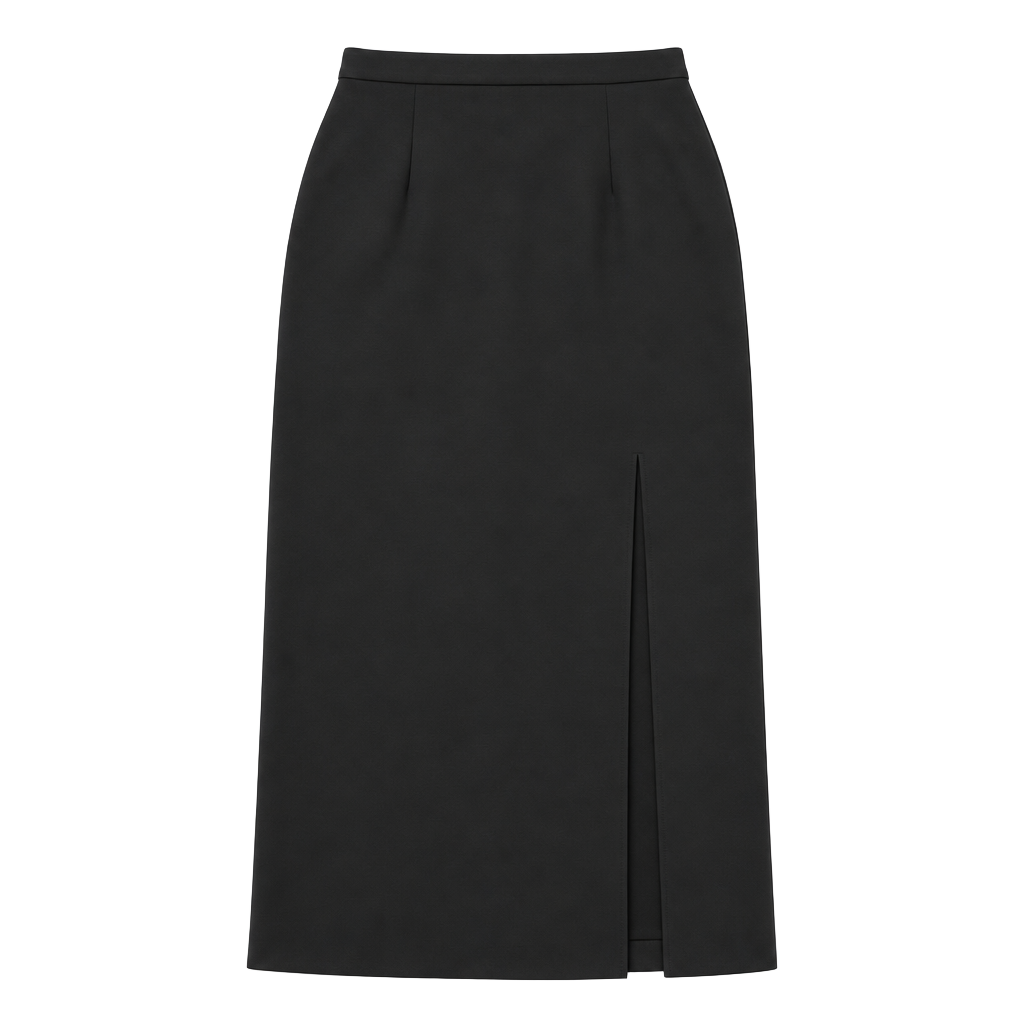 Dana Buchman Black Dinner Party Front-Slit Long Skirt 1