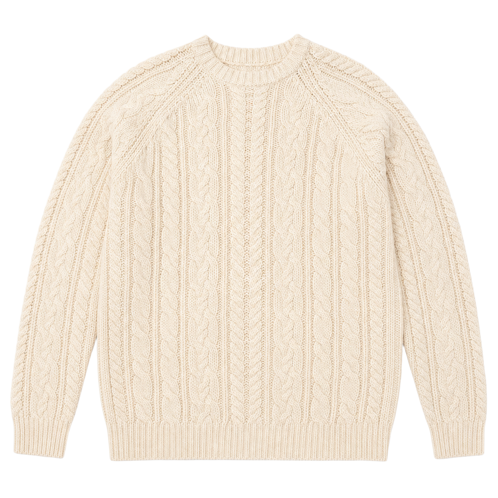 IZOD Cream Cable Knit Raglan Sweater 1