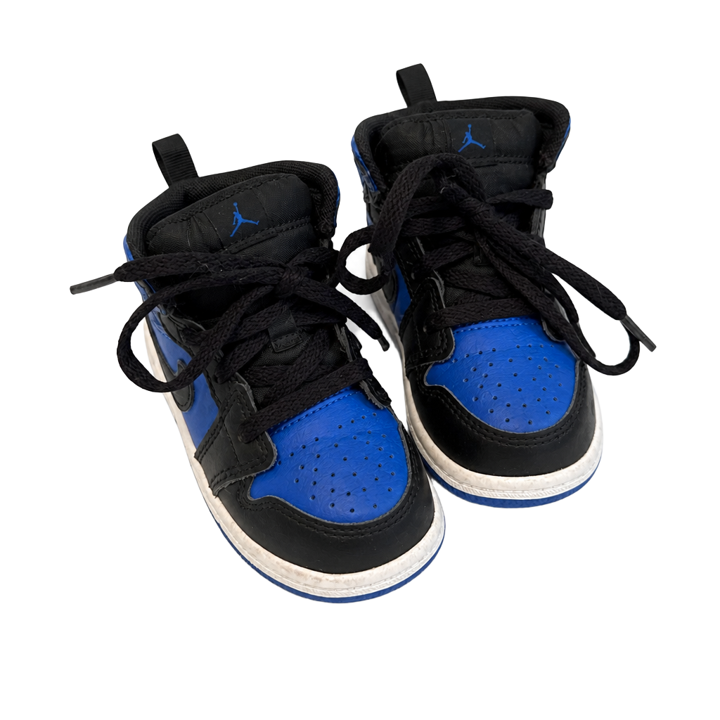 Air Jordan 1 Mid TD Hyper Royal Blue Black Sneakers 640735-077 1
