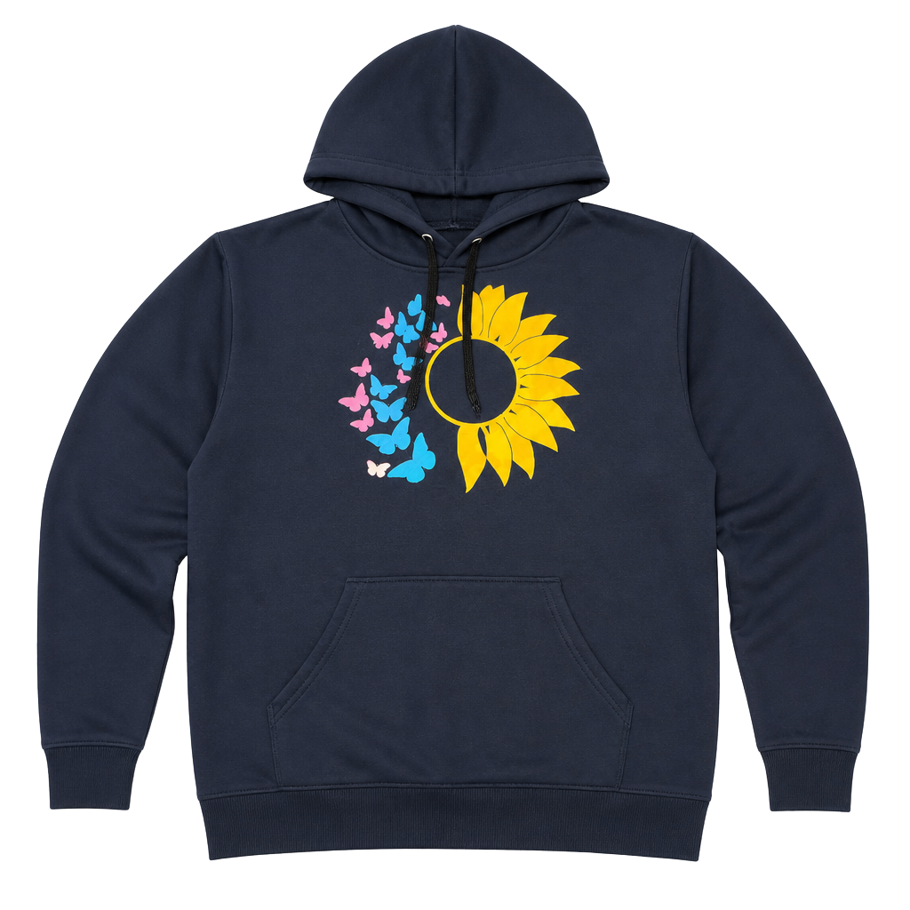 Athletic Works Women's Plus Size Sunflower and Butterfly Graphic Hoodie 1
