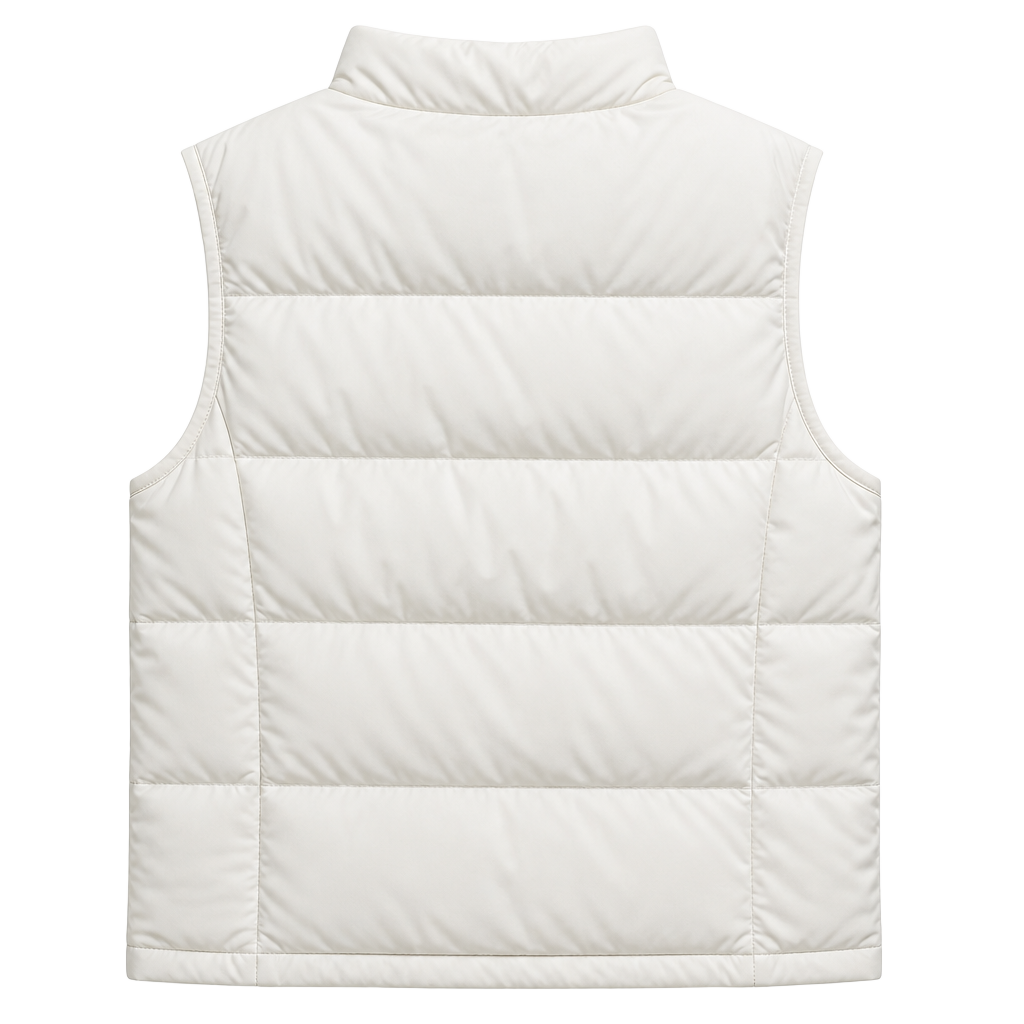 Lands' End Full Zip Puffer Feather Down Vest Women's Medium Tall White Pockets 1