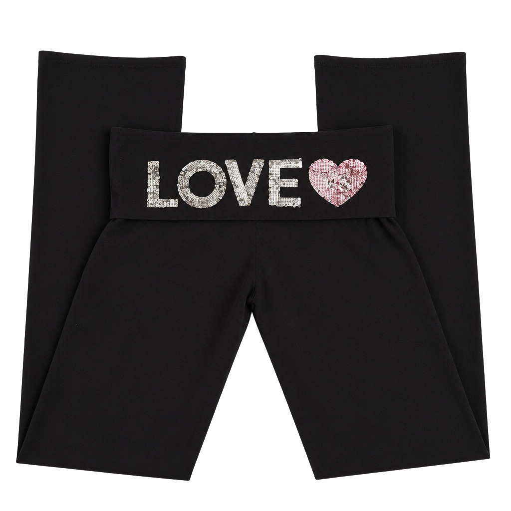 2013 Victorias Secret Sequin Foldover Yoga Pants 1