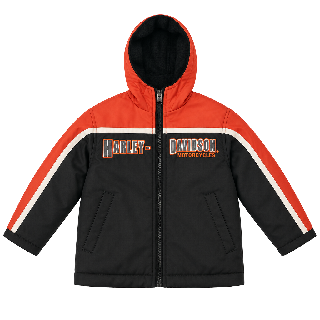 Harley Davidson Reversible Jacket Size 2T Black Orange 1