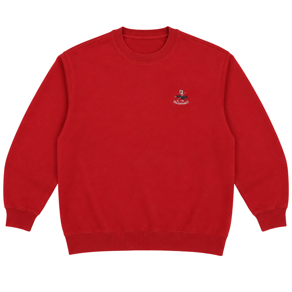 90’s Façonnable Sweatshirt Size M Red Embroidered Crest Cotton Blend 1