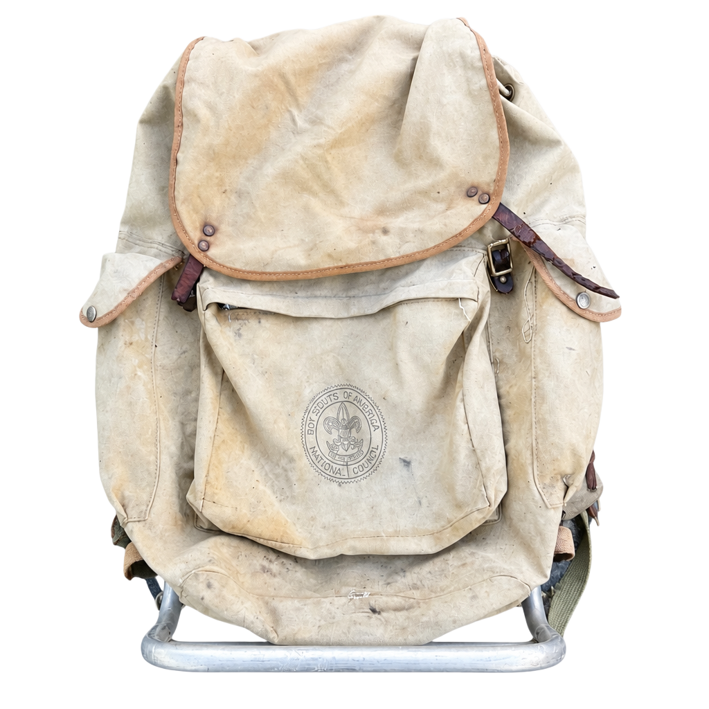 Boy Scouts of America Vintage Framed Canvas Hiking Backpack Rucksack 1