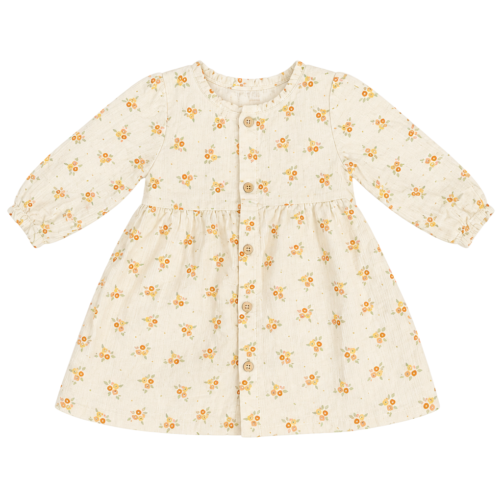 Rabbit + Bear Organic Floral Corduroy Dress 6-9M 1