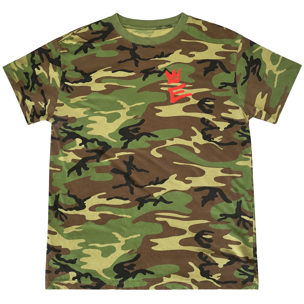 Empyre Camo T-Shirt Size L Green Red Graffiti Logo Skater Tee 1