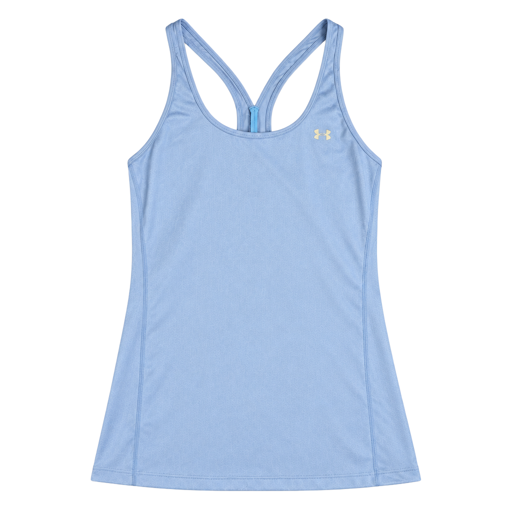 Under Armour HeatGear Armour Racer Tank Size S Blue Athletic Workout Top with 1