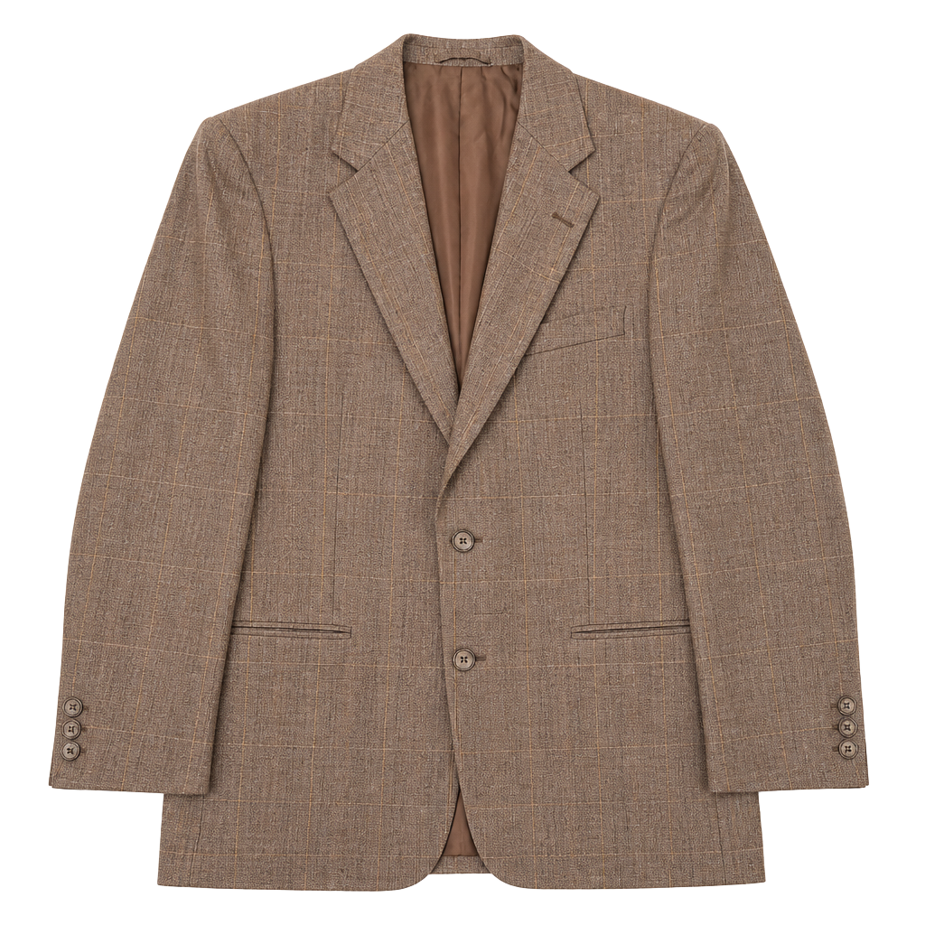 Kingsridge Mens 2 Button Blazer Jacket Brown Glen Plaid Custom Suit Coat 44S
Kingsride David Allen Vintage Brown Glen Plaid Wool Blazer Sport Coat Mens 1