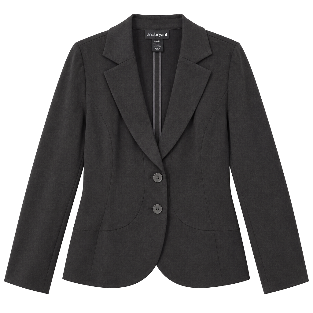 Lane Bryant Blazer Size 26/28W Black Ponte Peplum Jacket 1