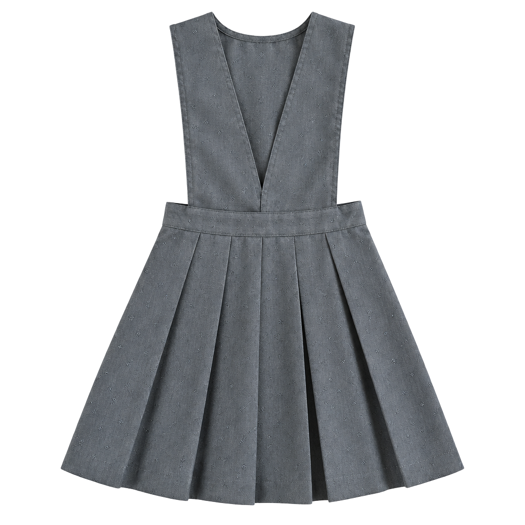 Girls French Toast School Uniform V-Neck Pleated Jumper Size 6 Blue 1