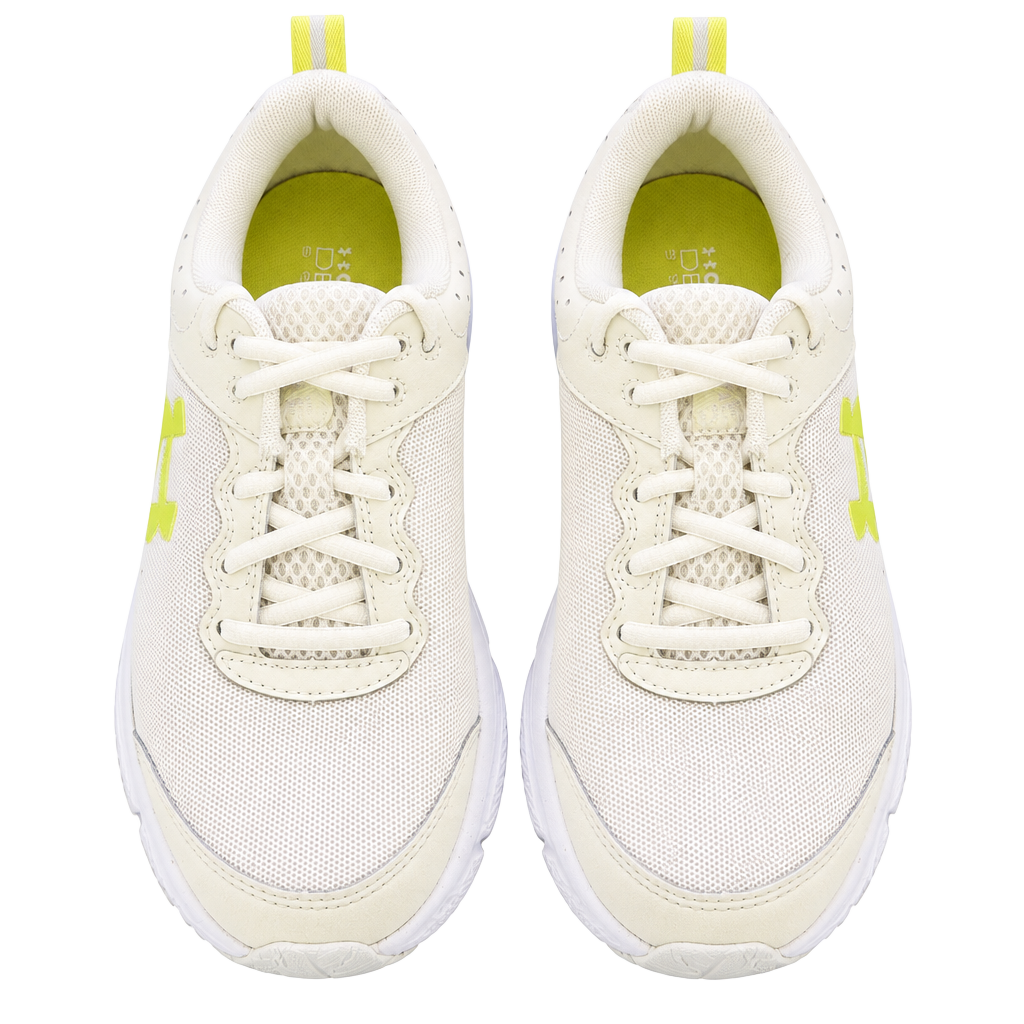 Under Armour Sneakers Size 8 White Neon Yellow Athletic Shoes 1