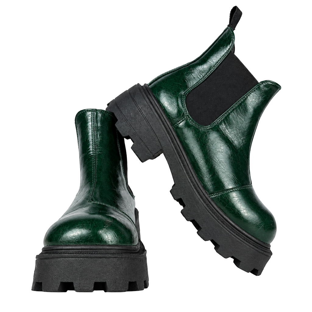 Intentionally Blank Contour Chelsea Boot Size 37 Green Leather 1
