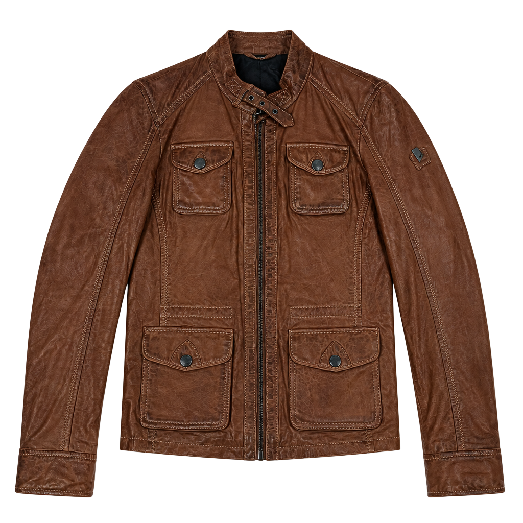 Brown Leather Moto Jacket. Brand new with tags.  1