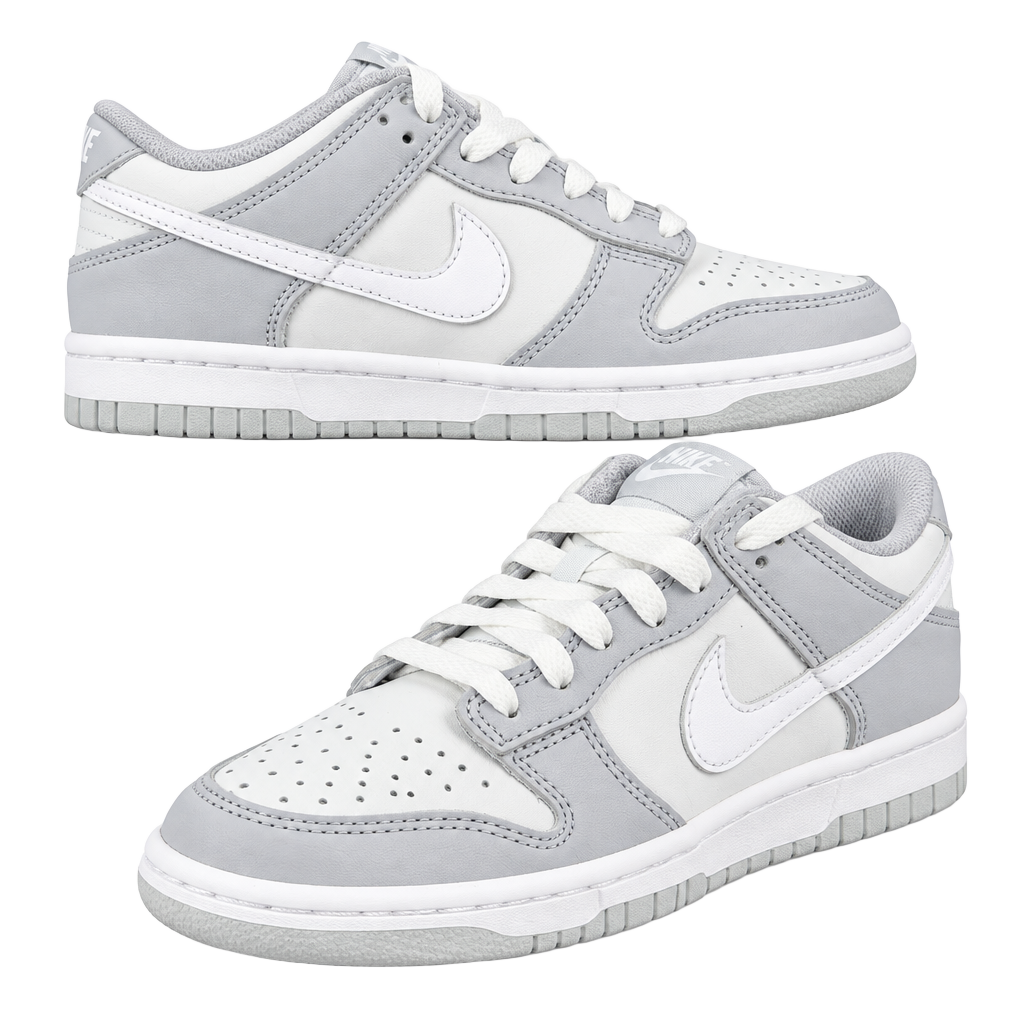 Nike Dunk Low (GS) Size 3.5Y Pure Platinum White Wolf Grey Sneakers 1