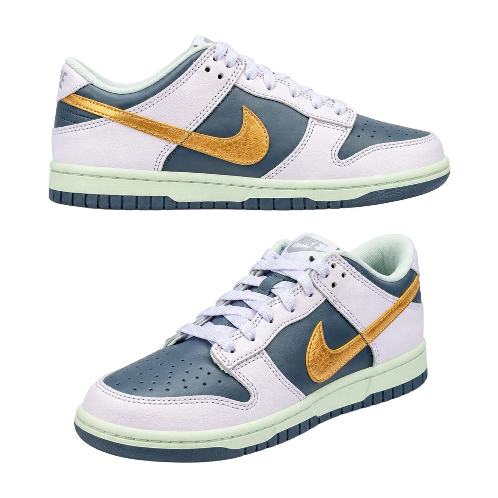 Nike Dunk Low SE GS Size 3.5Y Thunder Blue Metallic Copper 1