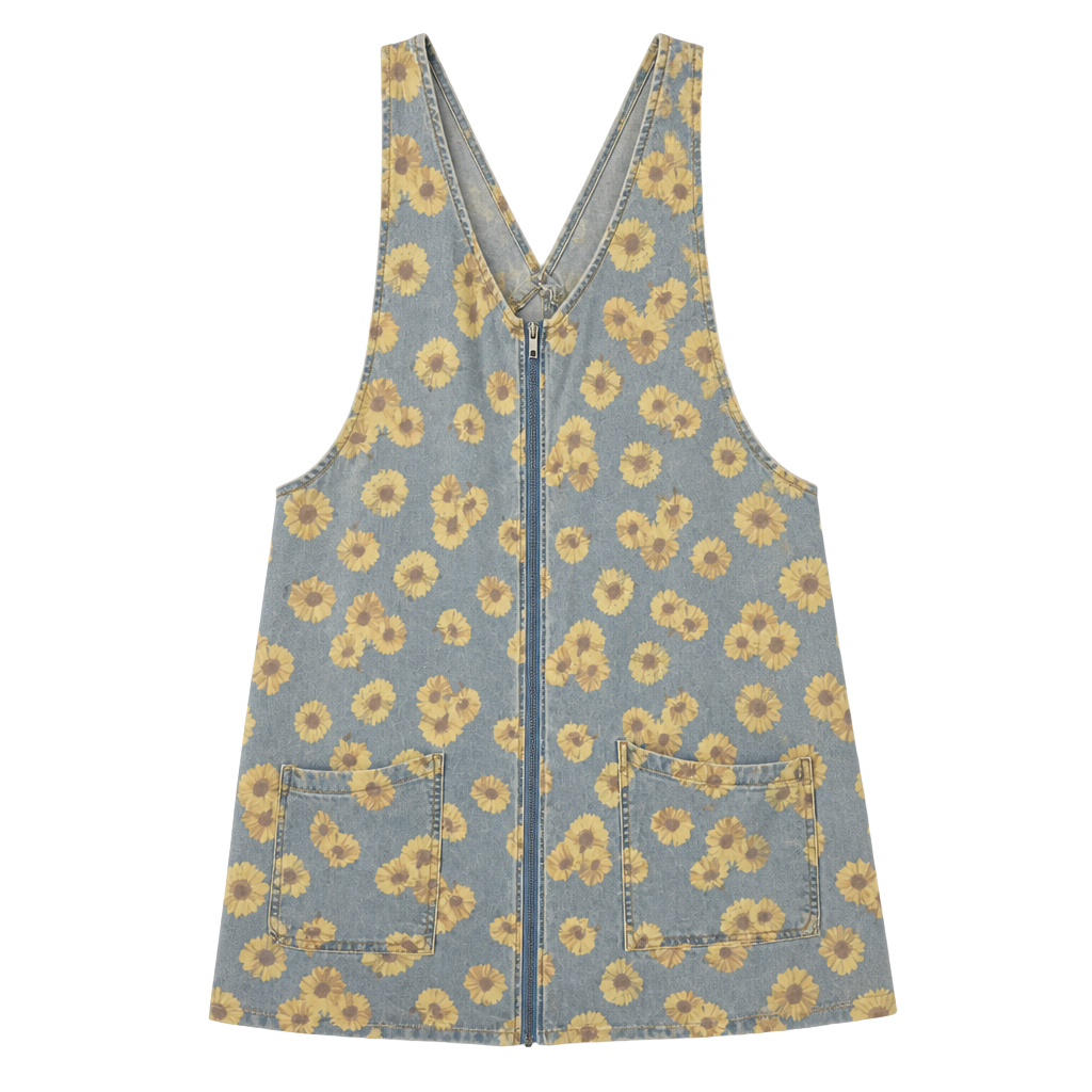 SO Sunflower Denim Overall Dress Size XXL 1
