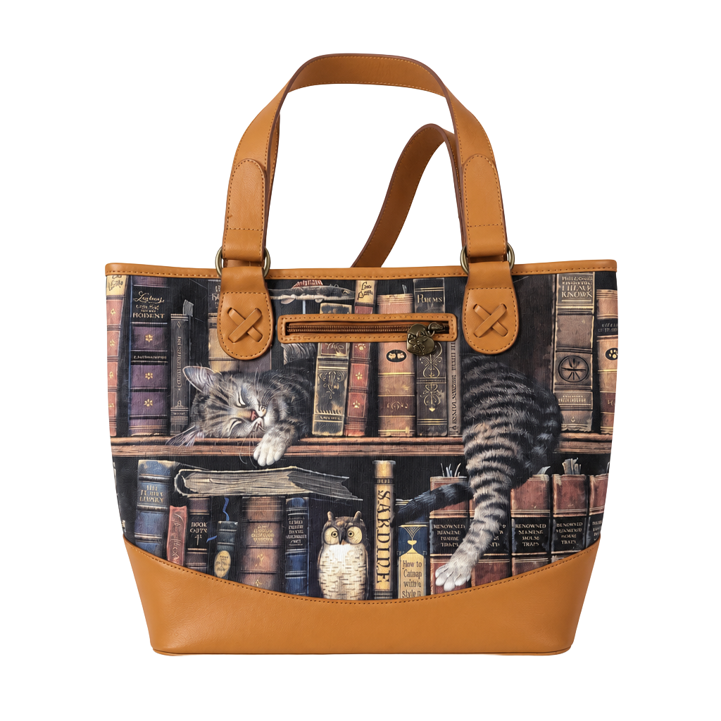 Classic Tails Library Cat Handbag Charles Wysocki Frederick the Literate Tote 1
