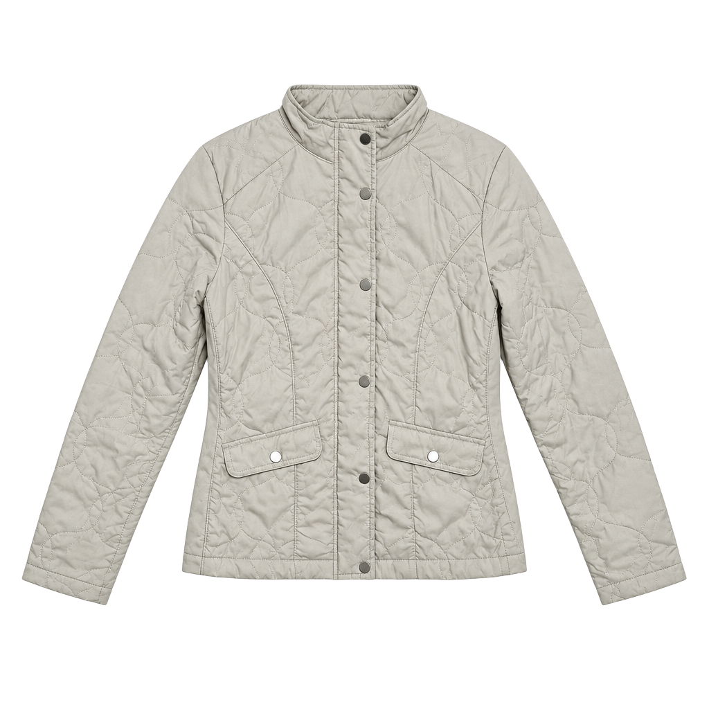 A New Day Quilted Jacket Size S Cream Lightweight Utility Snaps 1