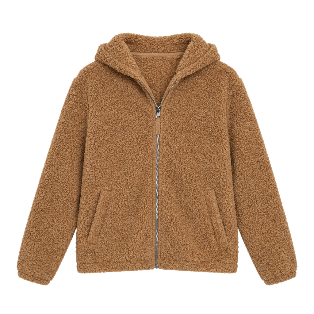 SO Cozy Softest Sherpa Size XS Womens Brown Zip Up Hoodie Jacket 1