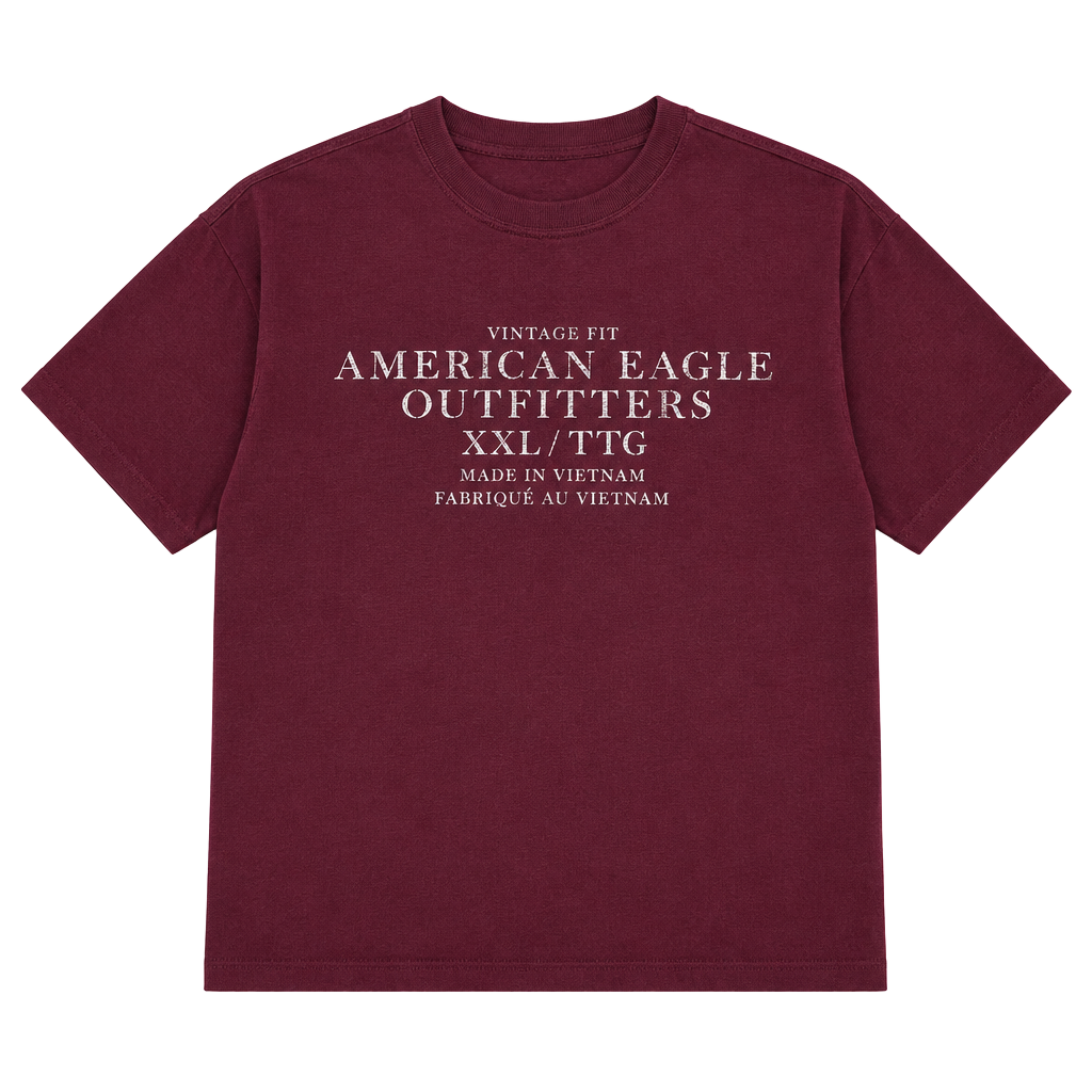 American Eagle Outfitters Long Sleeve Waffle Knit Shirt Size XXL Burgundy 1