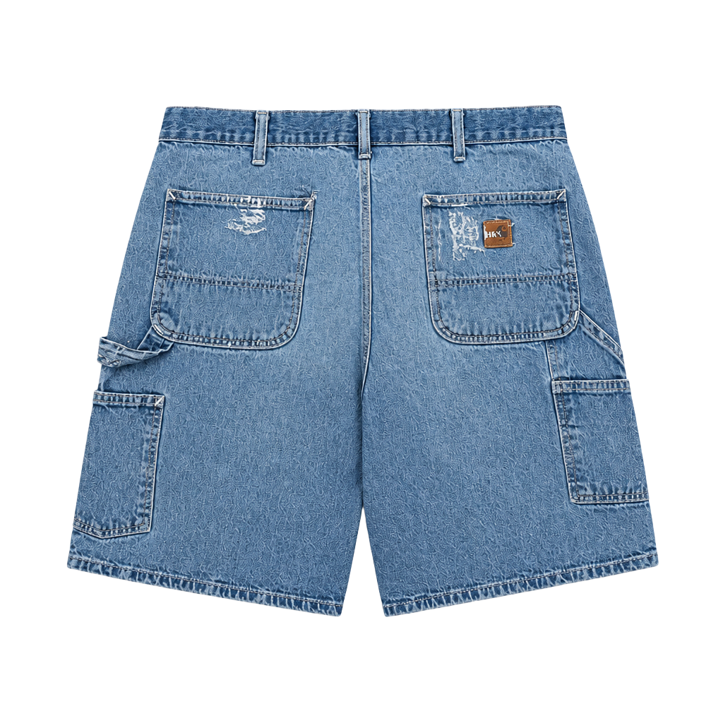 Carhartt B159 DST Carpenter Denim Shorts Size 38 Light Wash Paint Splatter 1