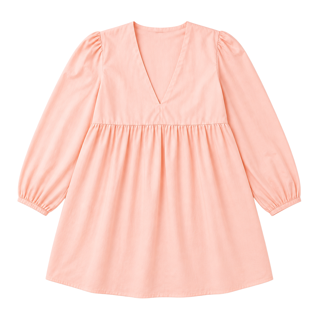 Sunday Best Pink Puff Sleeve Babydoll Mini Dress Size XS 1