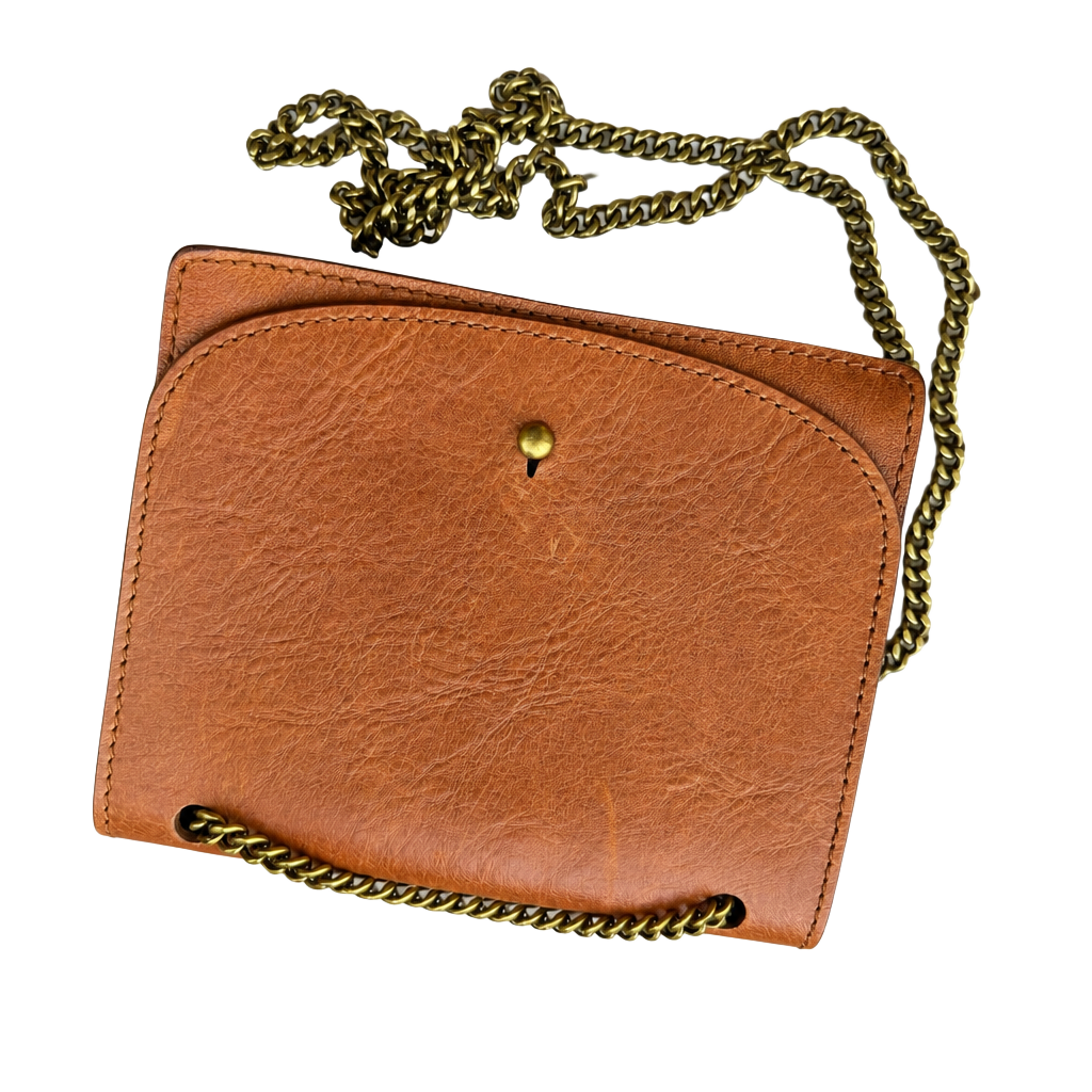 Madewell Brown Leather Chain Crossbody Bag 1
