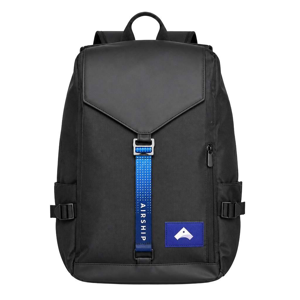 Origaudio Maguire Pack Black Backpack with Blue Airship Strap NWT 1