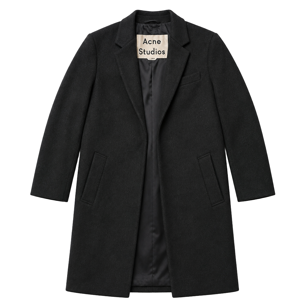 Acne Studios Wool Long Coat Black 1