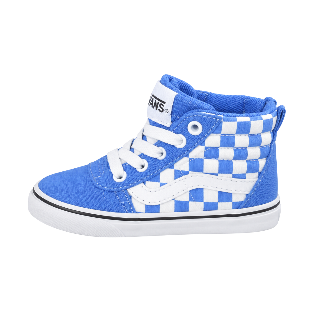Vans Sk8-Hi Zip Blue White Checkerboard Toddler Shoes 1