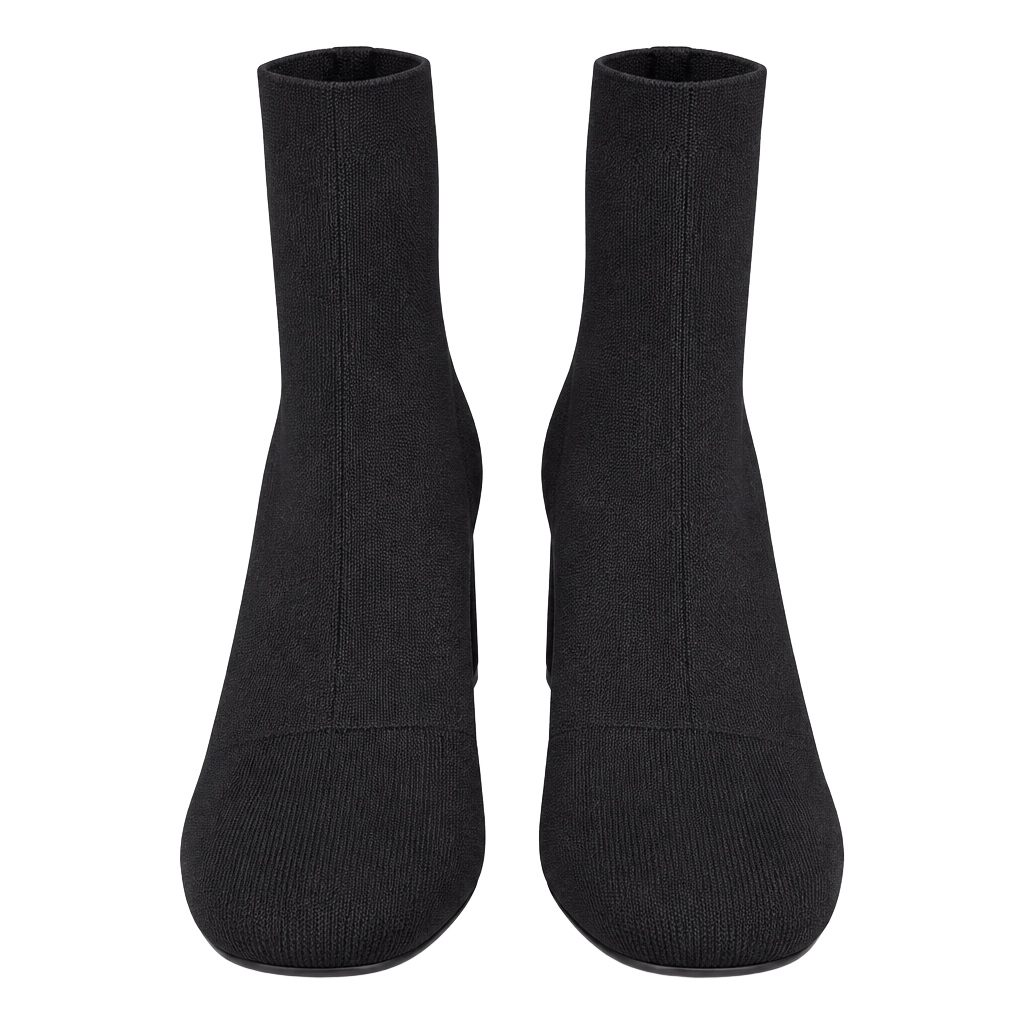 MIA Women’s Black Stretch Knit Sock Ankle Boots Size 10 – 2.5” Block Heel 1