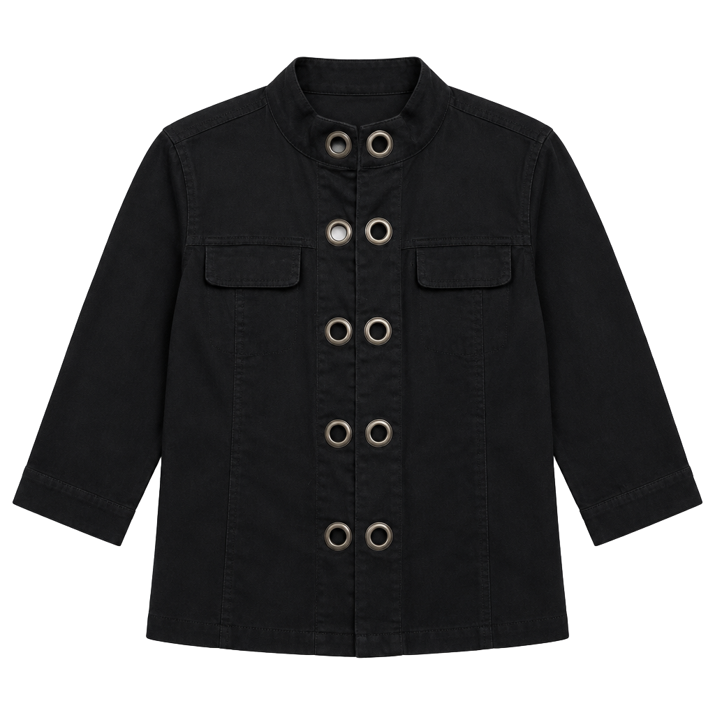 Women’s A.N.I Black Jacket Size Large – Grommet Hook & Eye Closure 1