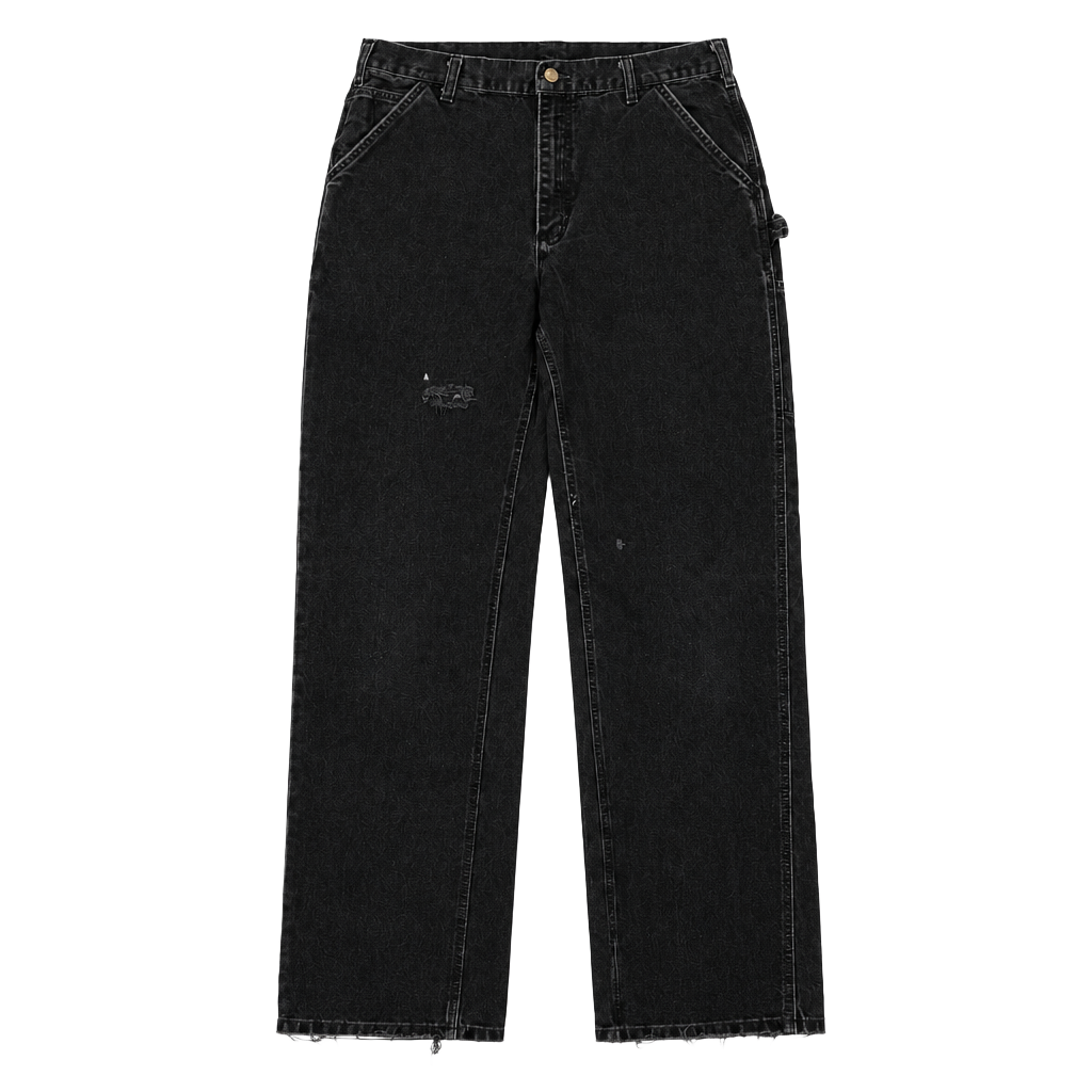 Vintage 2006 Carhartt Black Carpenter Pants 34x32 DISTRESSED 1