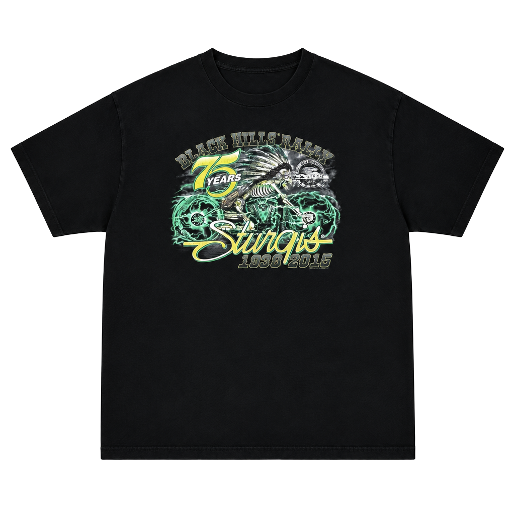 2015 Sturgis 75 Years T-Shirt Size XL Black Cotton 1