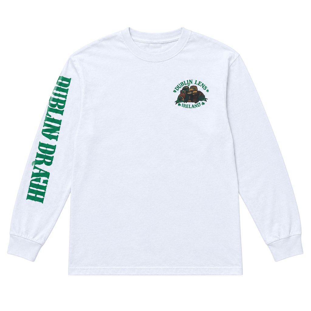 Oneita Whalen's Ireland Long Sleeve T-Shirt Size L White Vintage 1