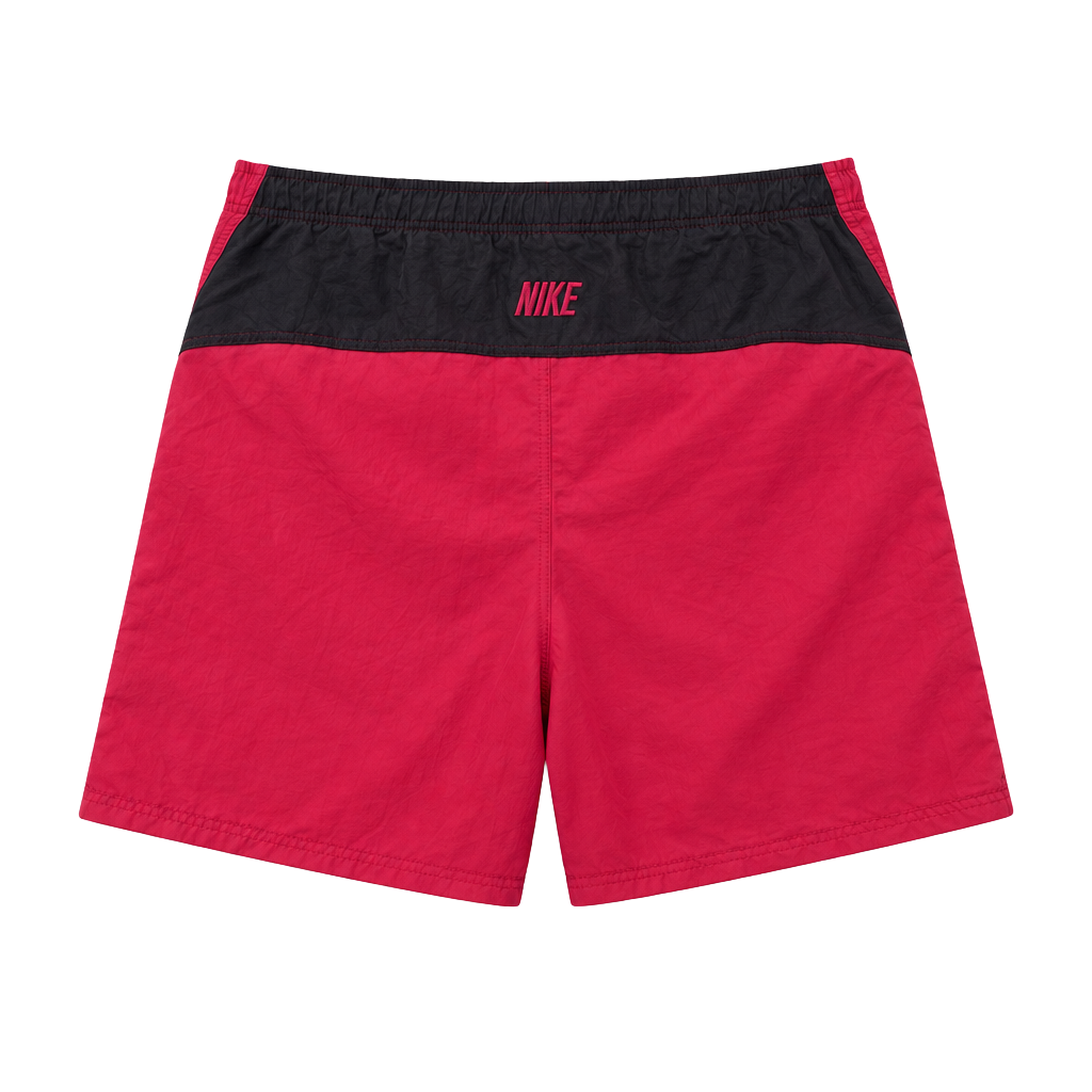 Nike Swim Trunks Size M Red Black Drawstring Board Shorts 1